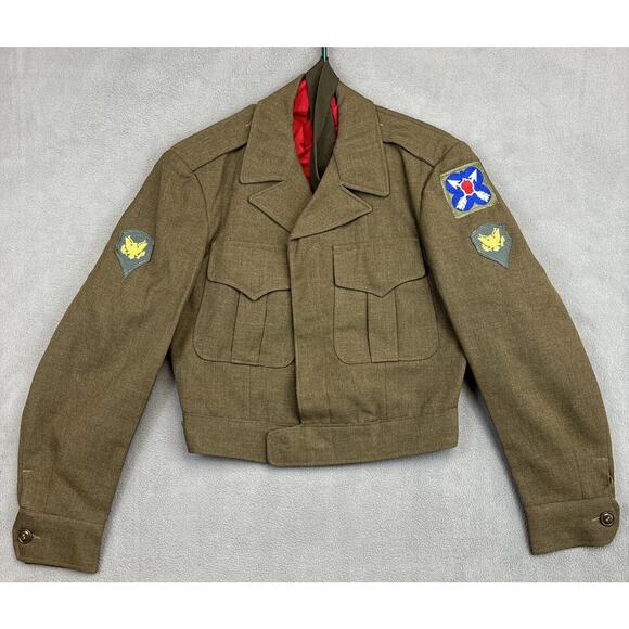 WWII Orginal Flight Jacket Vintage US Made Wool Ike Design 21st Corps 1946 36R
